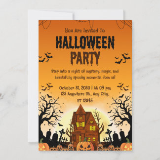 Spooky Pumpkin Carving Halloween Party Invitation