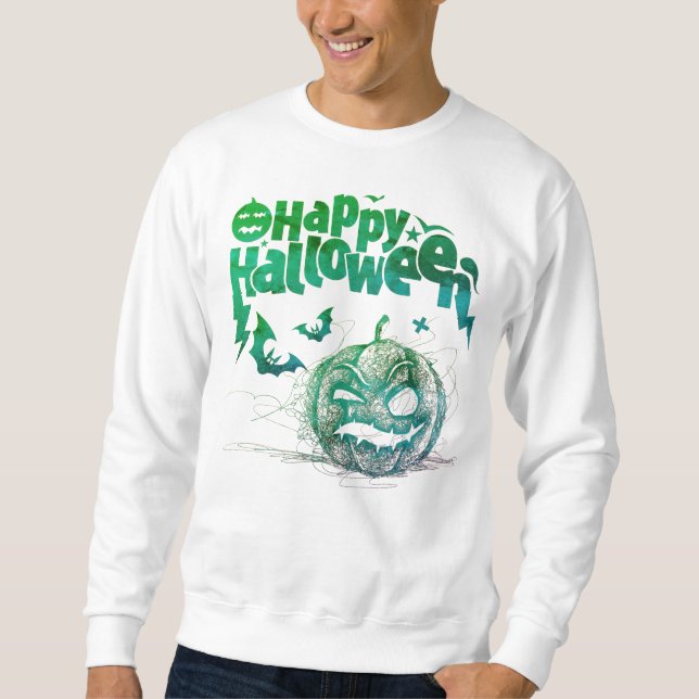 Spooky Pumpkin Face For Men Costume Sweatshirt (Front)