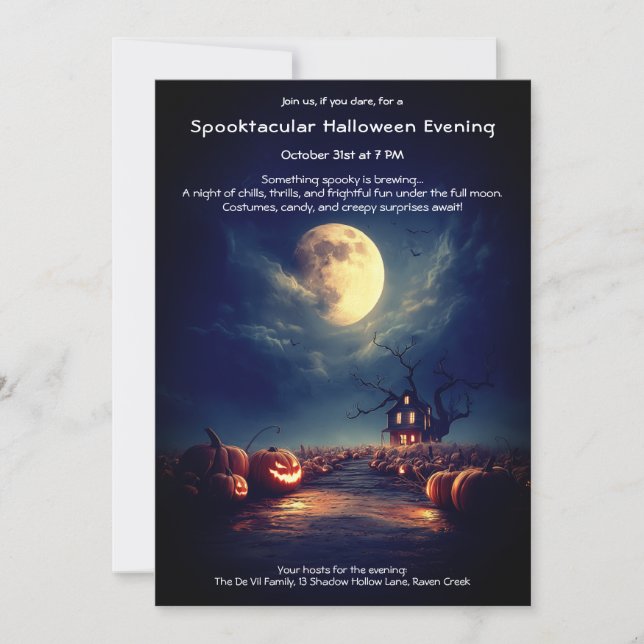 Spooky Pumpkin Field Halloween Party Invitation (Front)
