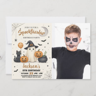 Spooky Pumpkin & Ghost Party Invite for Kids