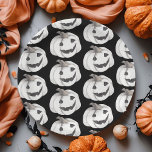 Spooky Pumpkin Halloween Black Jack-O’-Lantern Paper Plate<br><div class="desc">Set the mood for your Halloween bash with these spooky-chic pumpkin paper plates! Featuring a seamless pattern of hand-drawn jack-o’-lanterns in classic black and white, these 9" round plates are both festive and stylish—perfect for trick-or-treat parties, haunted house dinners, or spooky season brunches. 🎃 Why You'll Love Them: 9” round...</div>