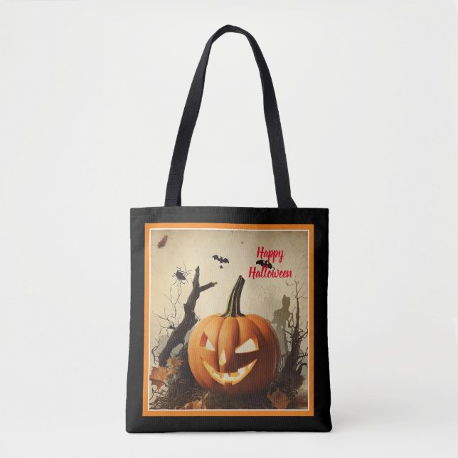 Spooky Pumpkin Halloween Collection Tote Bag (Front)