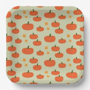 Spooky Pumpkin Halloween Paper Plate