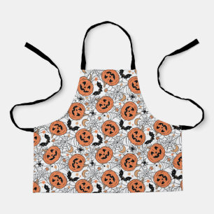 Spooky Pumpkin Halloween Pattern Apron