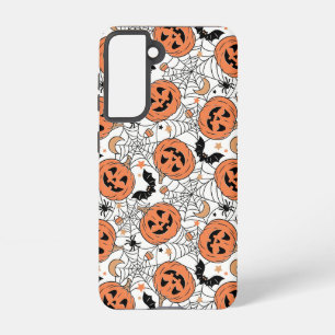 Spooky Pumpkin Halloween Pattern Samsung Galaxy Case
