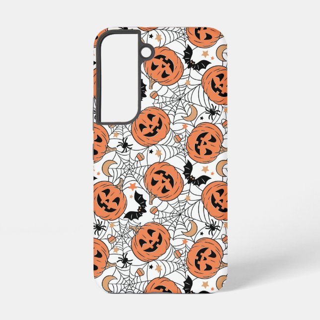 Spooky Pumpkin Halloween Pattern Samsung Galaxy S22 Case (Back)