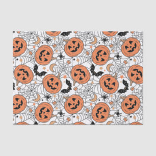 Spooky Pumpkin Halloween Pattern Tissue Paper