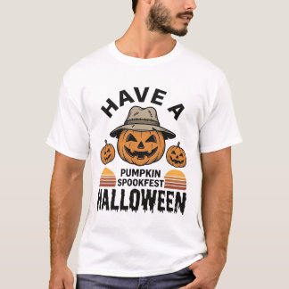 Spooky Pumpkin Halloween Vintage Engraving Shirt D