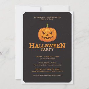 Spooky Pumpkin Kid's Halloween Party Invitation