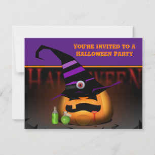 Spooky Pumpkin Kids Halloween Party Invitation
