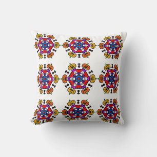 Spooky Pumpkin Mandala Throw Pillow