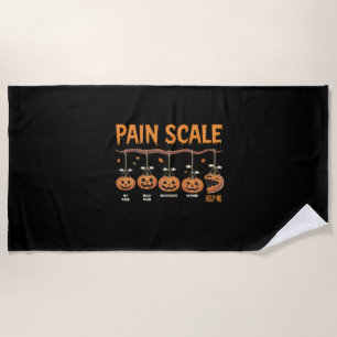 Spooky Pumpkin Pain Scale Trauma Nurse Triage Hall Beach Towel