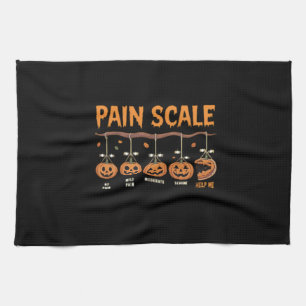 Spooky Pumpkin Pain Scale Trauma Nurse Triage Hall Kitchen Towel