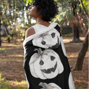 Spooky Pumpkin Pattern   Happy Halloween Fleece Blanket