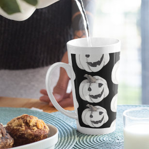 Spooky Pumpkin Pattern   Happy Halloween Latte Mug