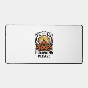 Spooky Pumpkin Shirt Vintage Engraving Fall Hallow Desk Mat