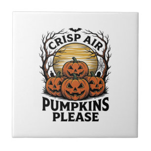 Spooky Pumpkin Shirt Vintage Engraving Fall Hallow Tile