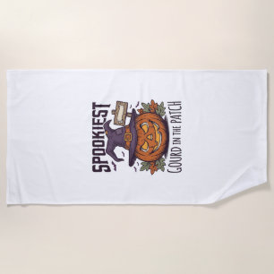 Spooky Pumpkin Shirt Vintage Engraving Halloween T Beach Towel