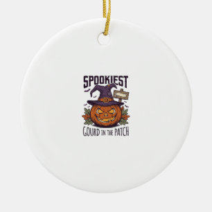 Spooky Pumpkin Shirt Vintage Engraving Halloween T Ceramic Ornament