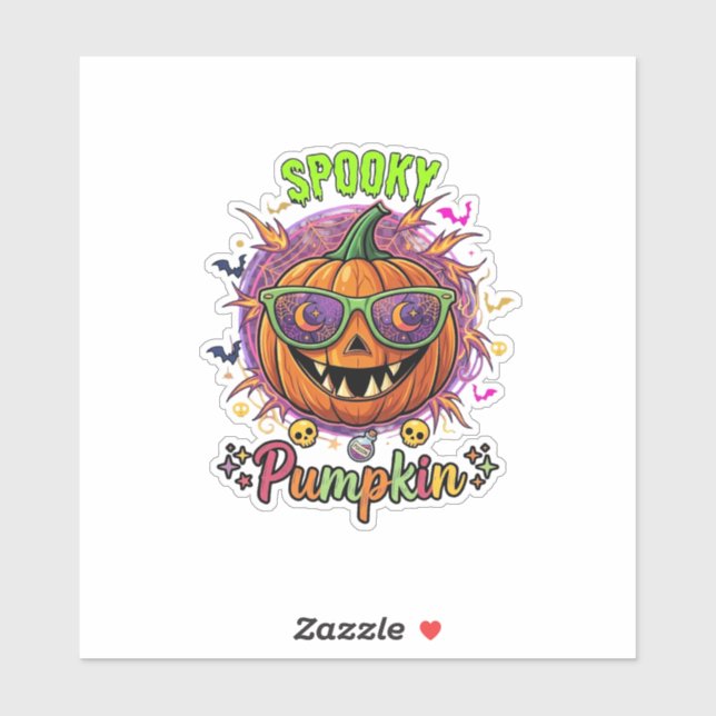 Spooky Pumpkin Sunglasses Moon Cobwebs Skulls (Sheet)