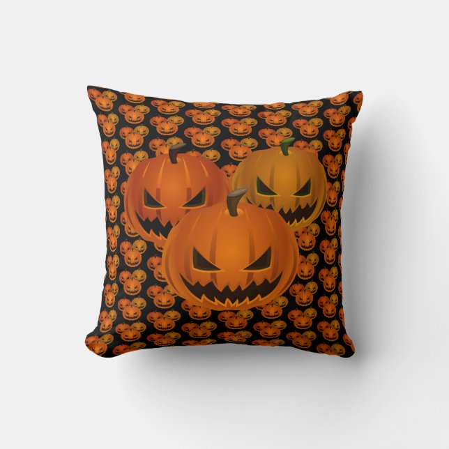 Spooky Pumpkin Throw Pillow (Front)