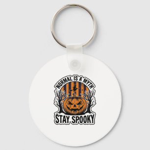 Spooky Pumpkin Witch Vintage Engraving Halloween S Keychain