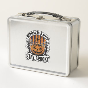 Spooky Pumpkin Witch Vintage Engraving Halloween S Metal Lunch Box