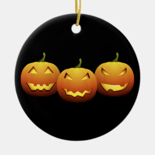 Spooky Pumpkins Ceramic Ornament