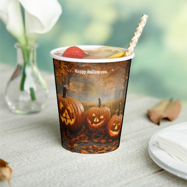 Spooky Pumpkins Family Collection Paper Cups (Insitu)