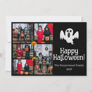 Spooky Pumpkins Halloween Family Photo Collage Holiday Card