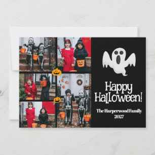 Spooky Pumpkins Halloween Family Photo Collage Holiday Card