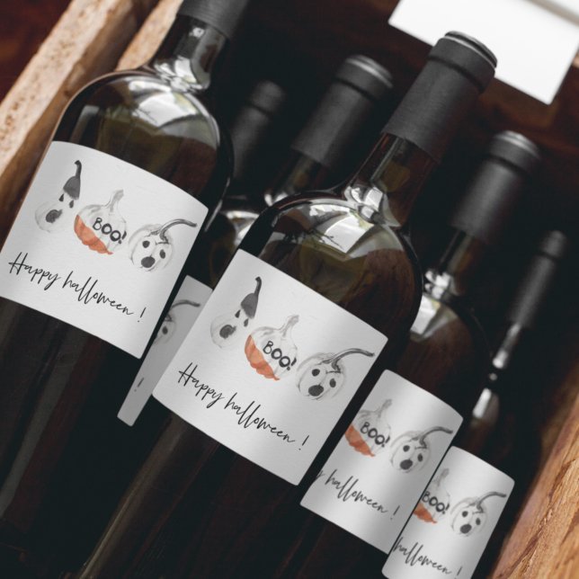 Spooky Pumpkins Party | Happy Halloween Wine Label (Creator Uploaded)