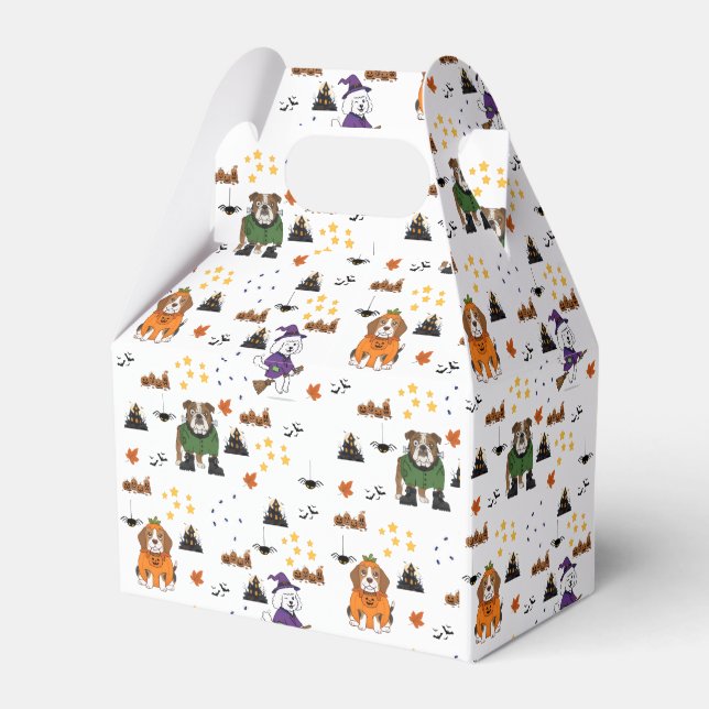 Spooky Pups Halloween Pattern Favor Box (Front Side)