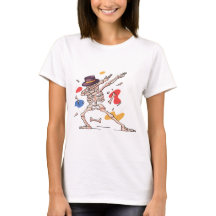 Spooky Purple Cartoon Skeleton Dabbing Art