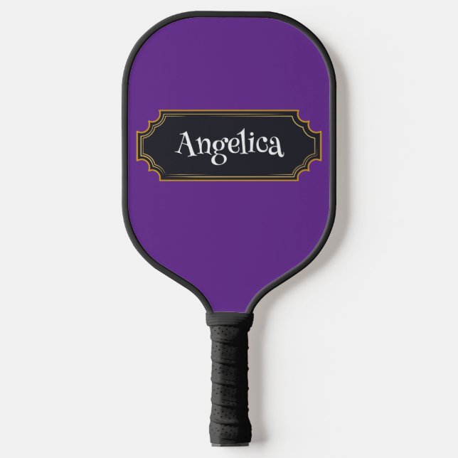 Spooky Purple Custom Name  Pickleball Paddle (Front)