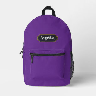 Spooky Purple Custom Name Shopping Printed Backpack