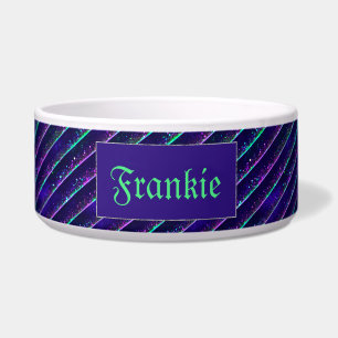 Spooky Purple & Green Glitter Pet Bowl add a name!