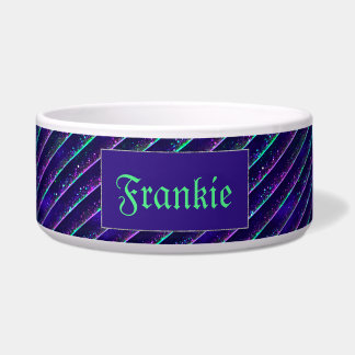 Spooky Purple & Green Glitter Pet Bowl add a name!