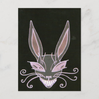 spooky rabbit postcard