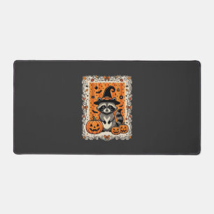 Spooky Raccoon Halloween Pumpkin Design_1 Desk Mat