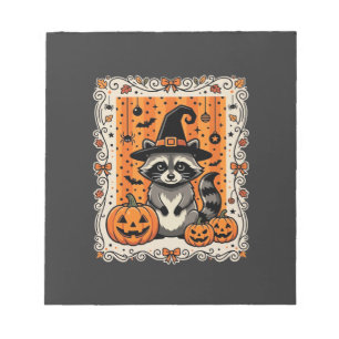 Spooky Raccoon Halloween Pumpkin Design_1 Notepad