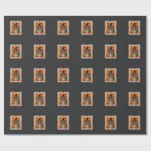 Spooky Raccoon Halloween Pumpkin Design_1 Wrapping Paper