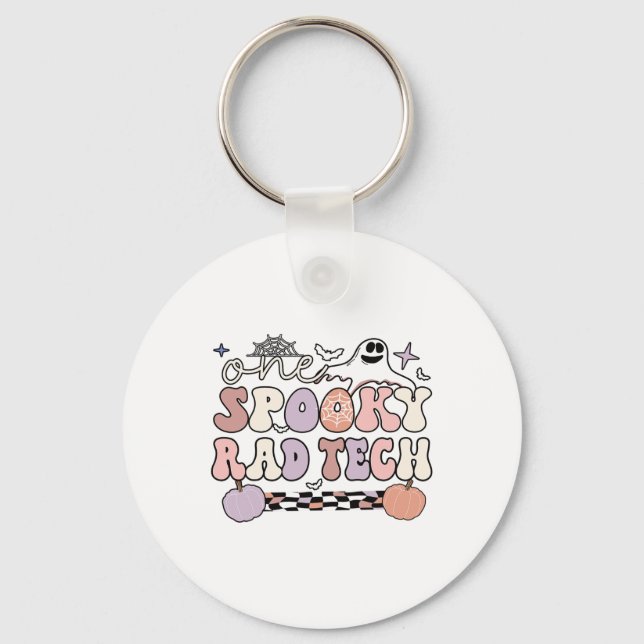 Spooky Radiology Tech Halloween Rad Technologist R Keychain (Front)