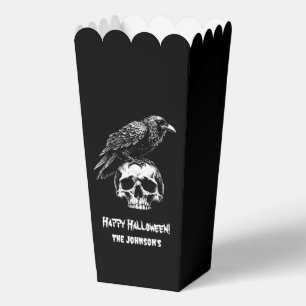 Spooky Raven Skull Popcorn Halloween Favour Box