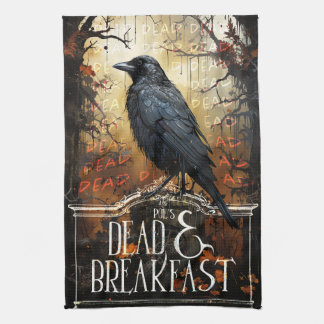 Spooky Raven Vintage  Kitchen Towel