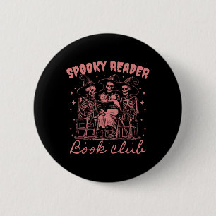 Spooky Reader Book Club D Red 2 Inch Round Button