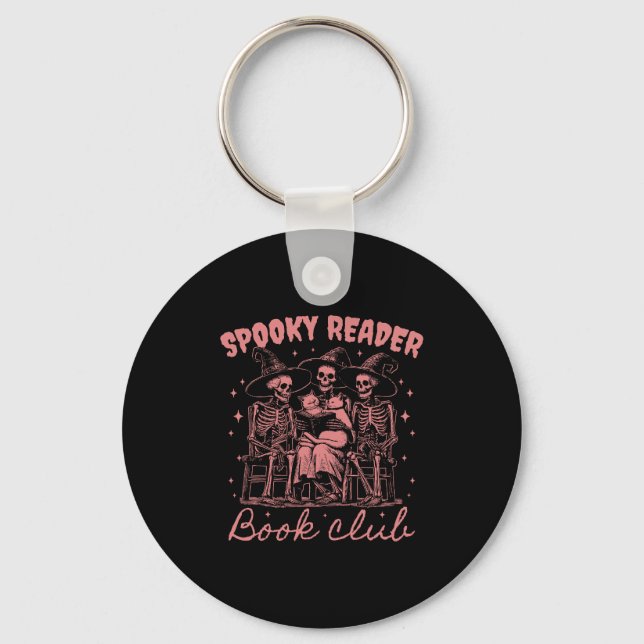 Spooky Reader Book Club D Red Keychain (Front)