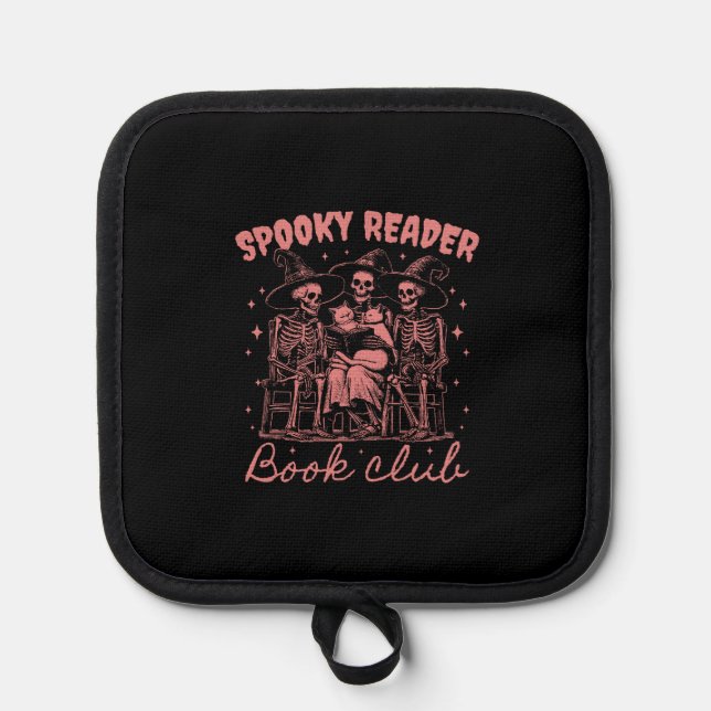 Spooky Reader Book Club D Red Pot Holder (Front)