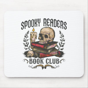 Spooky Readers Book Club Horror Skull Halloween  Mouse Pad