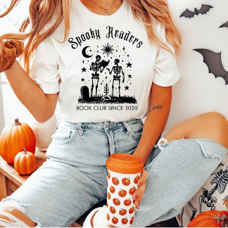 Spooky Readers Book Club Skeleton Halloween T-Shirt